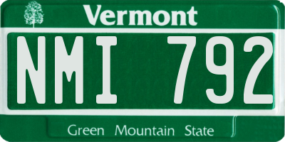 VT license plate NMI792