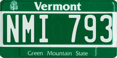VT license plate NMI793