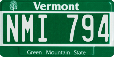 VT license plate NMI794
