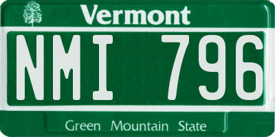 VT license plate NMI796