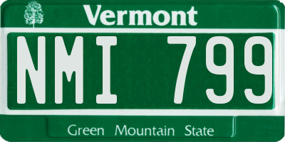 VT license plate NMI799