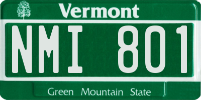 VT license plate NMI801