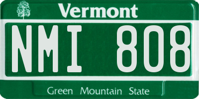 VT license plate NMI808