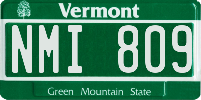 VT license plate NMI809