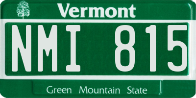 VT license plate NMI815