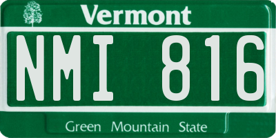 VT license plate NMI816