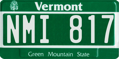VT license plate NMI817