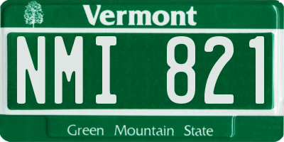 VT license plate NMI821