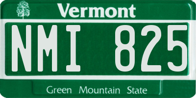 VT license plate NMI825