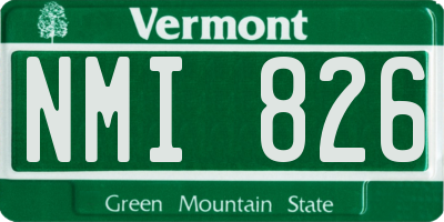 VT license plate NMI826
