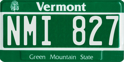 VT license plate NMI827