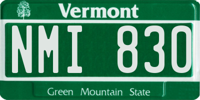 VT license plate NMI830
