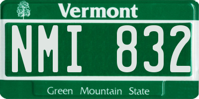 VT license plate NMI832
