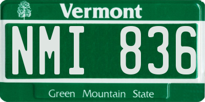 VT license plate NMI836