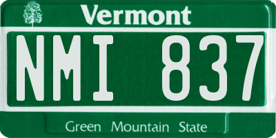 VT license plate NMI837