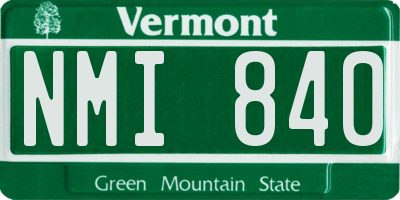 VT license plate NMI840