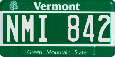 VT license plate NMI842