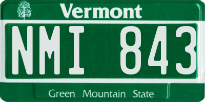 VT license plate NMI843