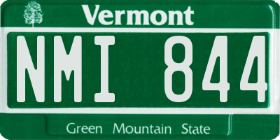 VT license plate NMI844
