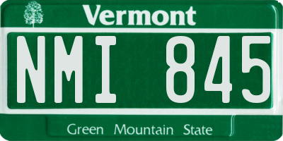 VT license plate NMI845
