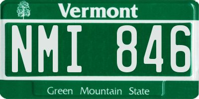 VT license plate NMI846