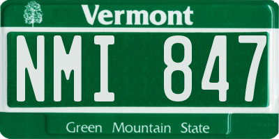 VT license plate NMI847