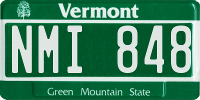 VT license plate NMI848