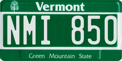 VT license plate NMI850