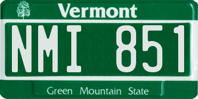 VT license plate NMI851