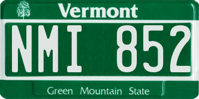 VT license plate NMI852