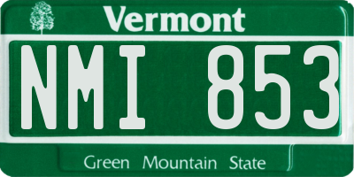 VT license plate NMI853