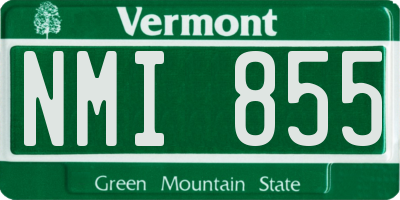 VT license plate NMI855