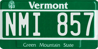 VT license plate NMI857