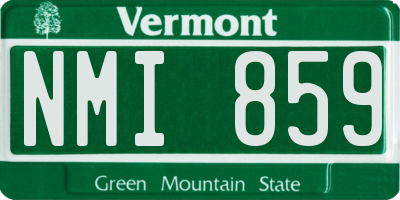 VT license plate NMI859