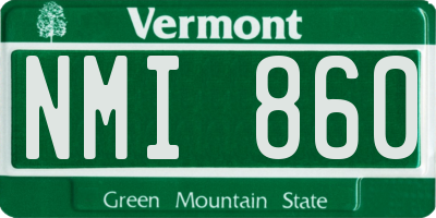 VT license plate NMI860