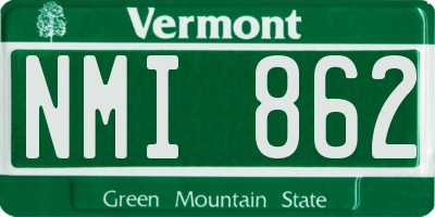 VT license plate NMI862