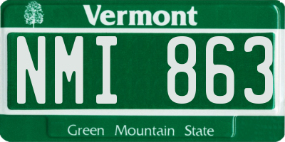 VT license plate NMI863