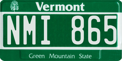 VT license plate NMI865