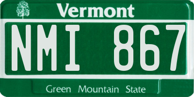 VT license plate NMI867