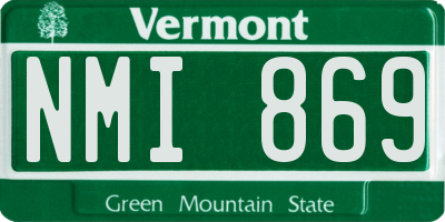 VT license plate NMI869