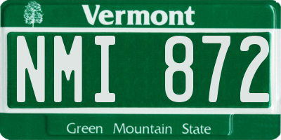 VT license plate NMI872