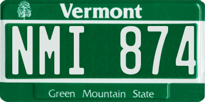 VT license plate NMI874