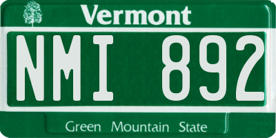 VT license plate NMI892