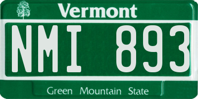 VT license plate NMI893