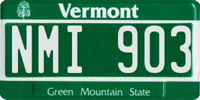 VT license plate NMI903