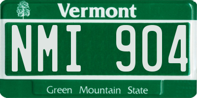 VT license plate NMI904