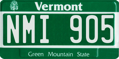 VT license plate NMI905