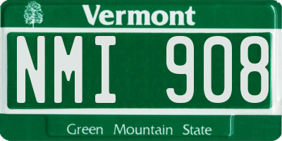 VT license plate NMI908
