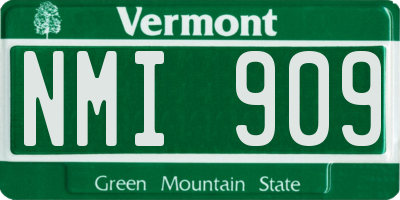 VT license plate NMI909