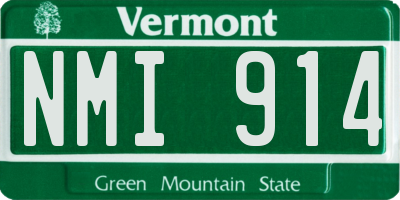 VT license plate NMI914